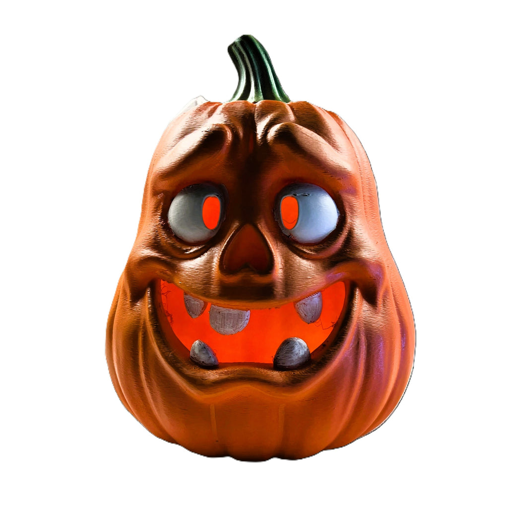 LED Halloween Pumpkin Decoration, Multicolor Light, Brown PLA Plastic