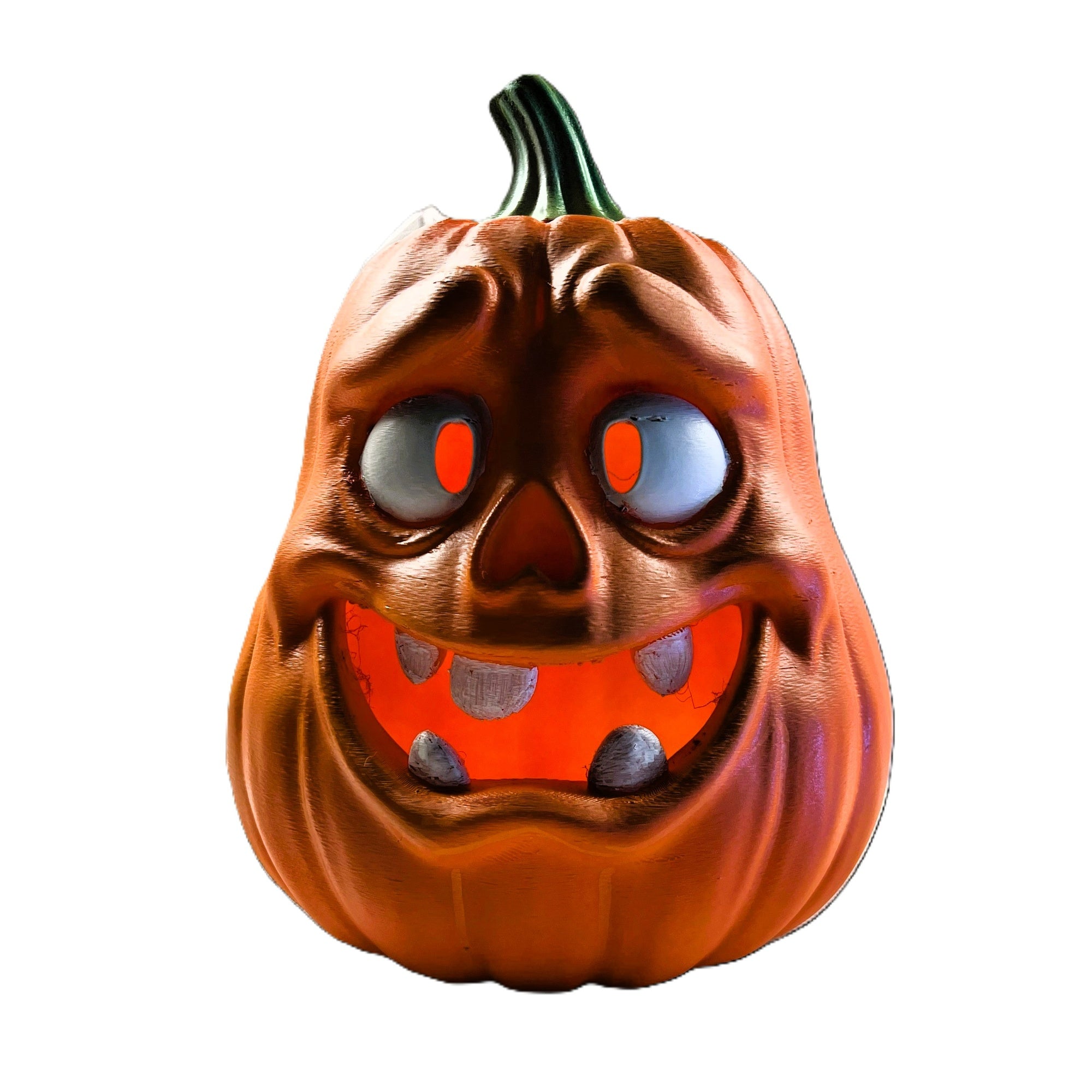 LED Halloween Pumpkin Decoration, Multicolor Light, Brown PLA Plastic