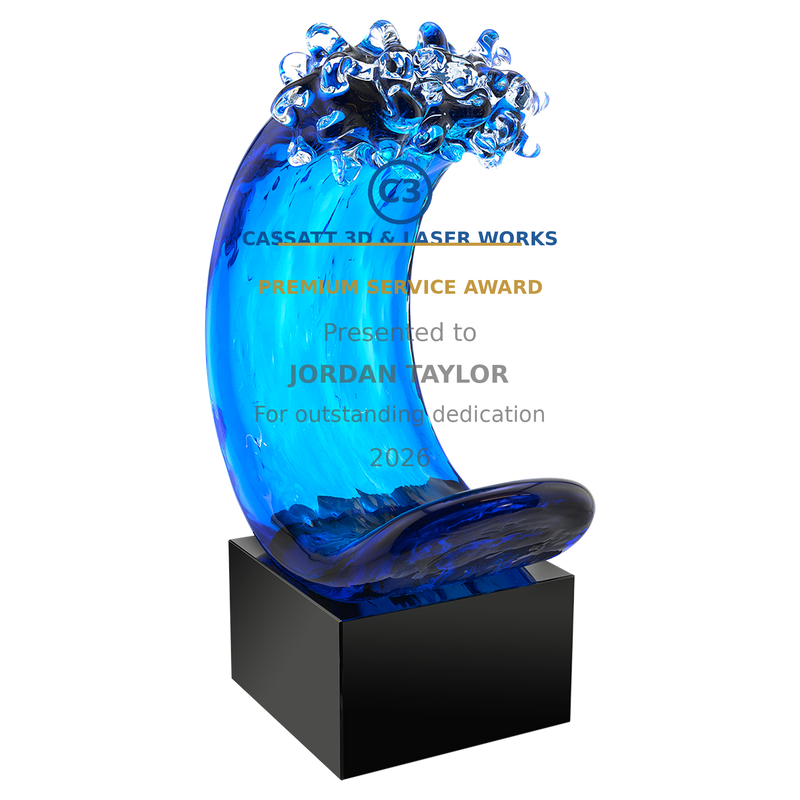 Art Glass Wave Award - Custom