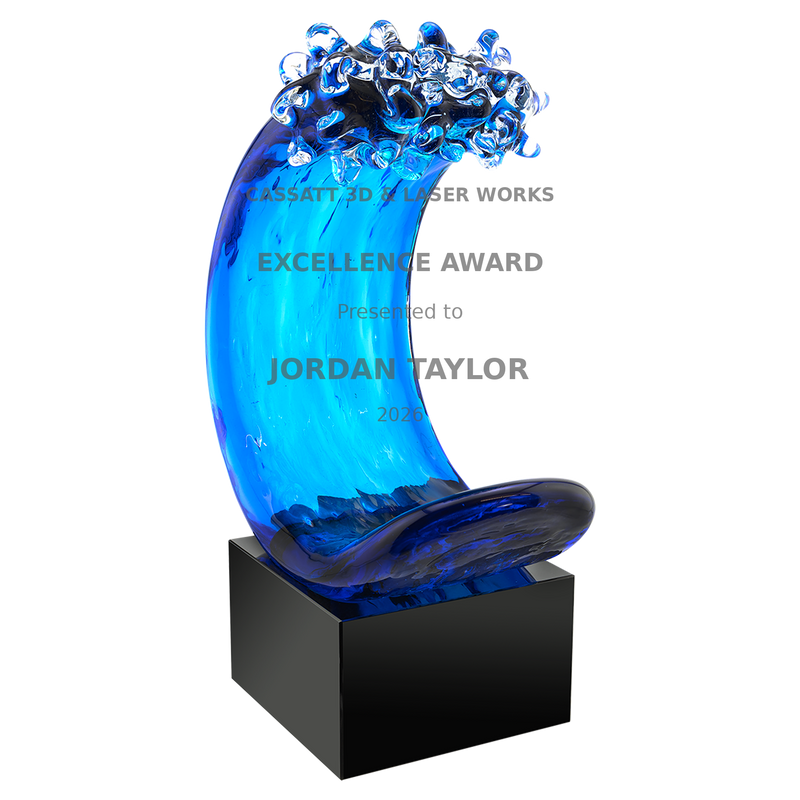 Art Glass Wave Award - Custom
