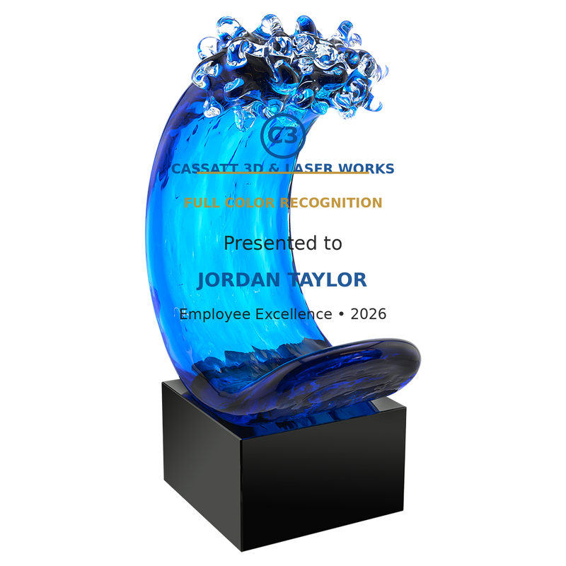 Art Glass Wave Award - Custom