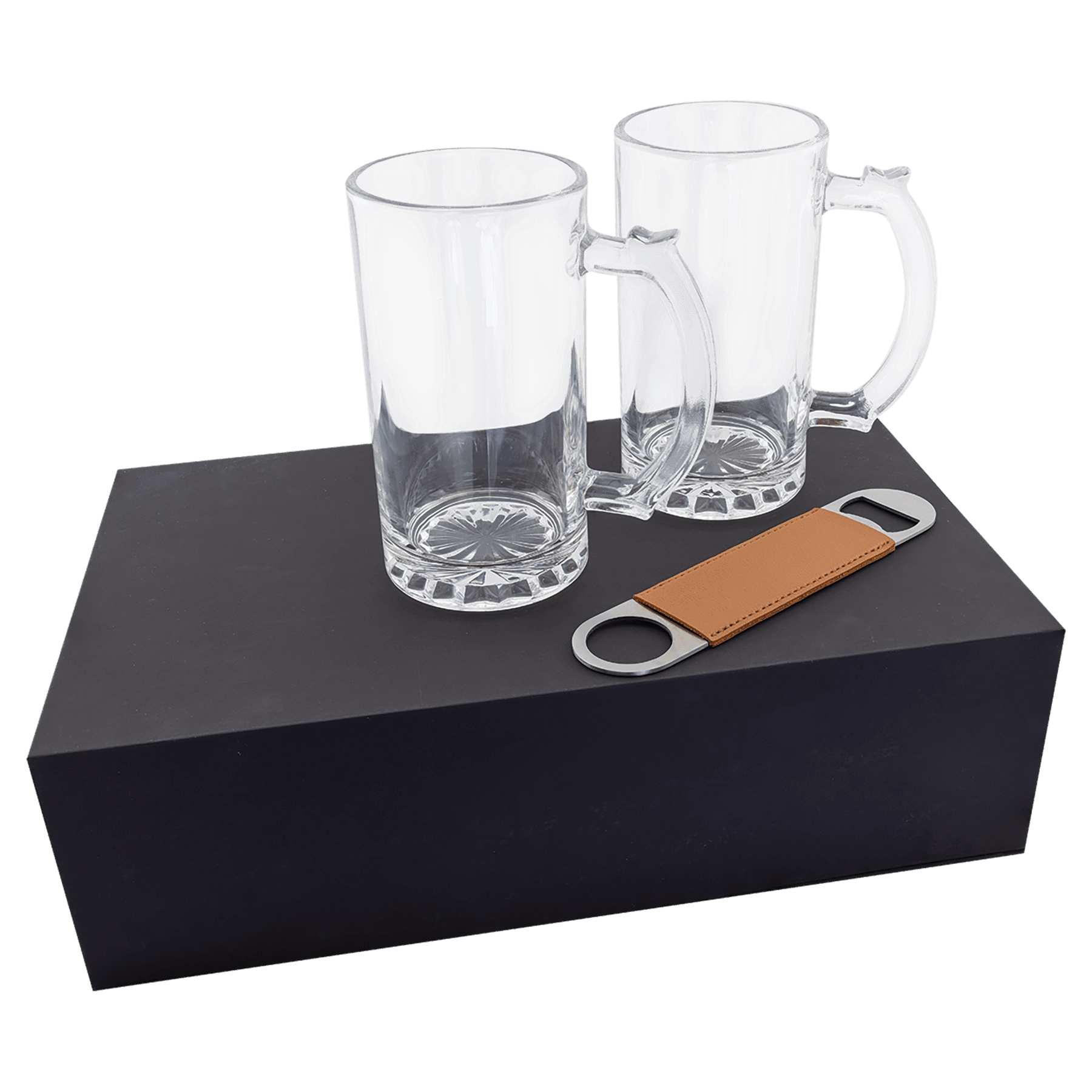 Lazerburst beer set two mugs and bottle opener blank
