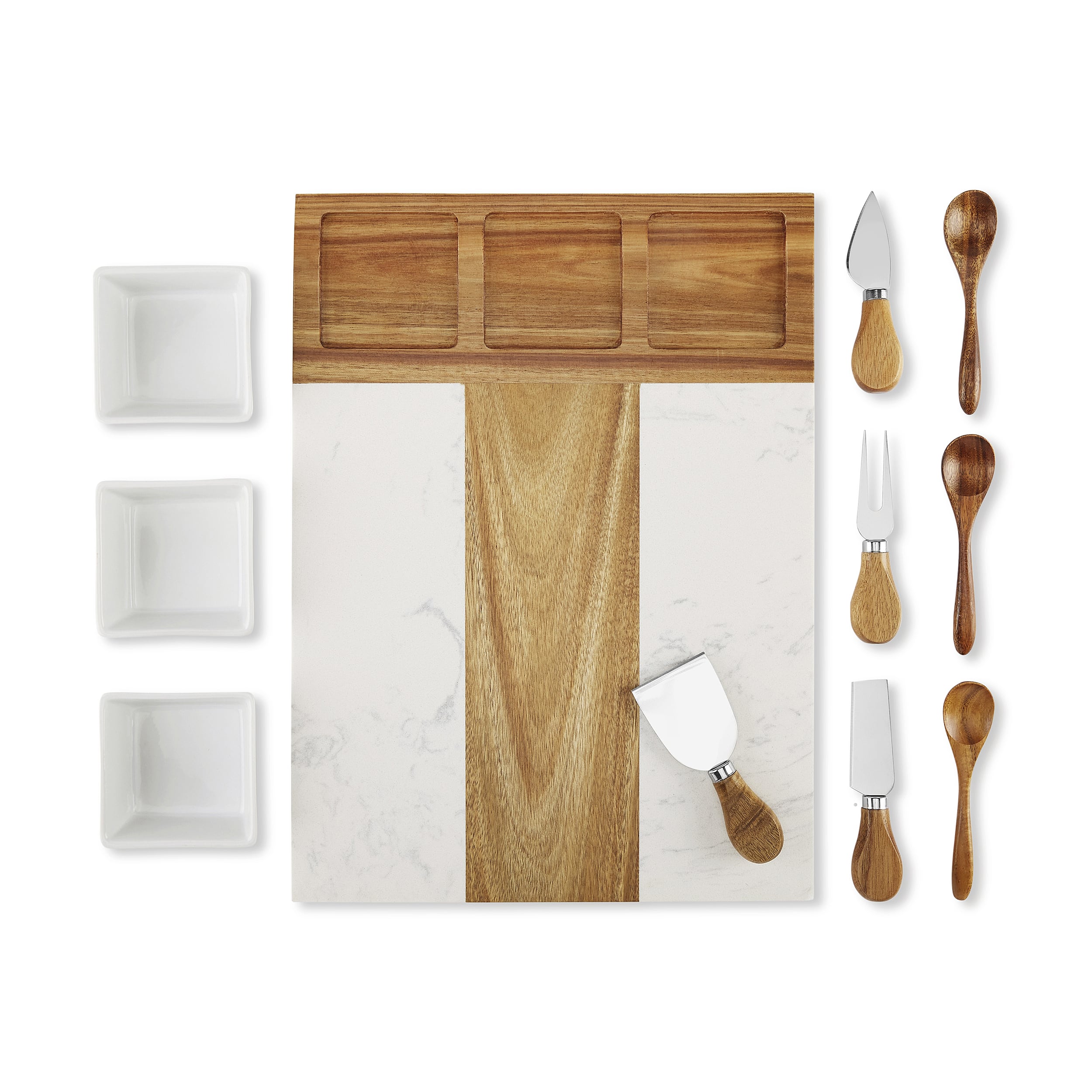 Marble & wood charcuterie board set blank