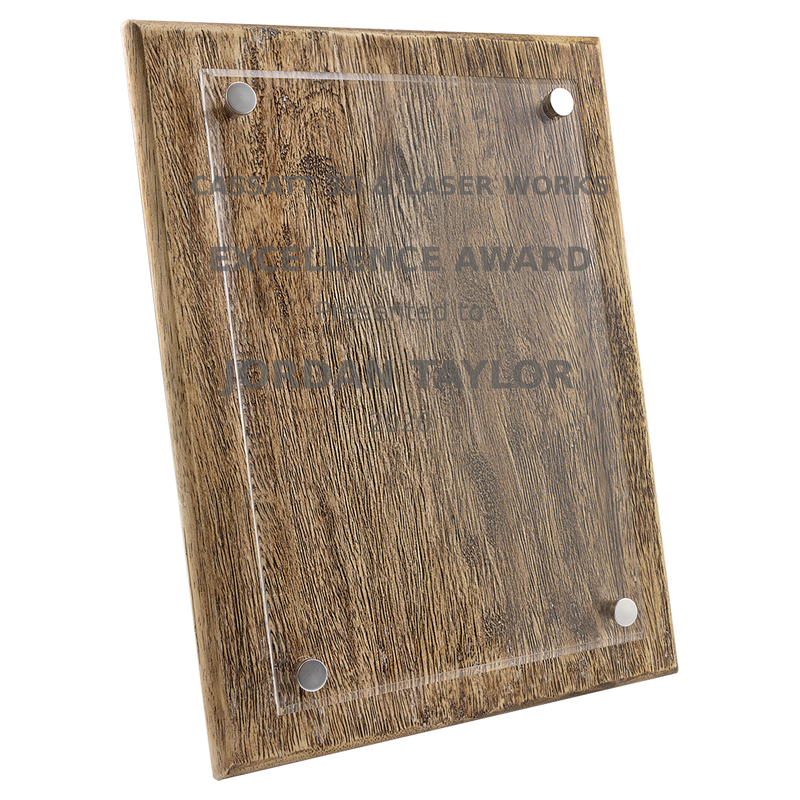 Walnut Floating Acrylic Plaque - Custom