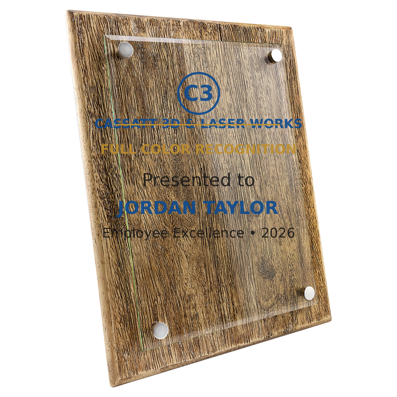 Floating Glass Recognition Plaque - Custom
