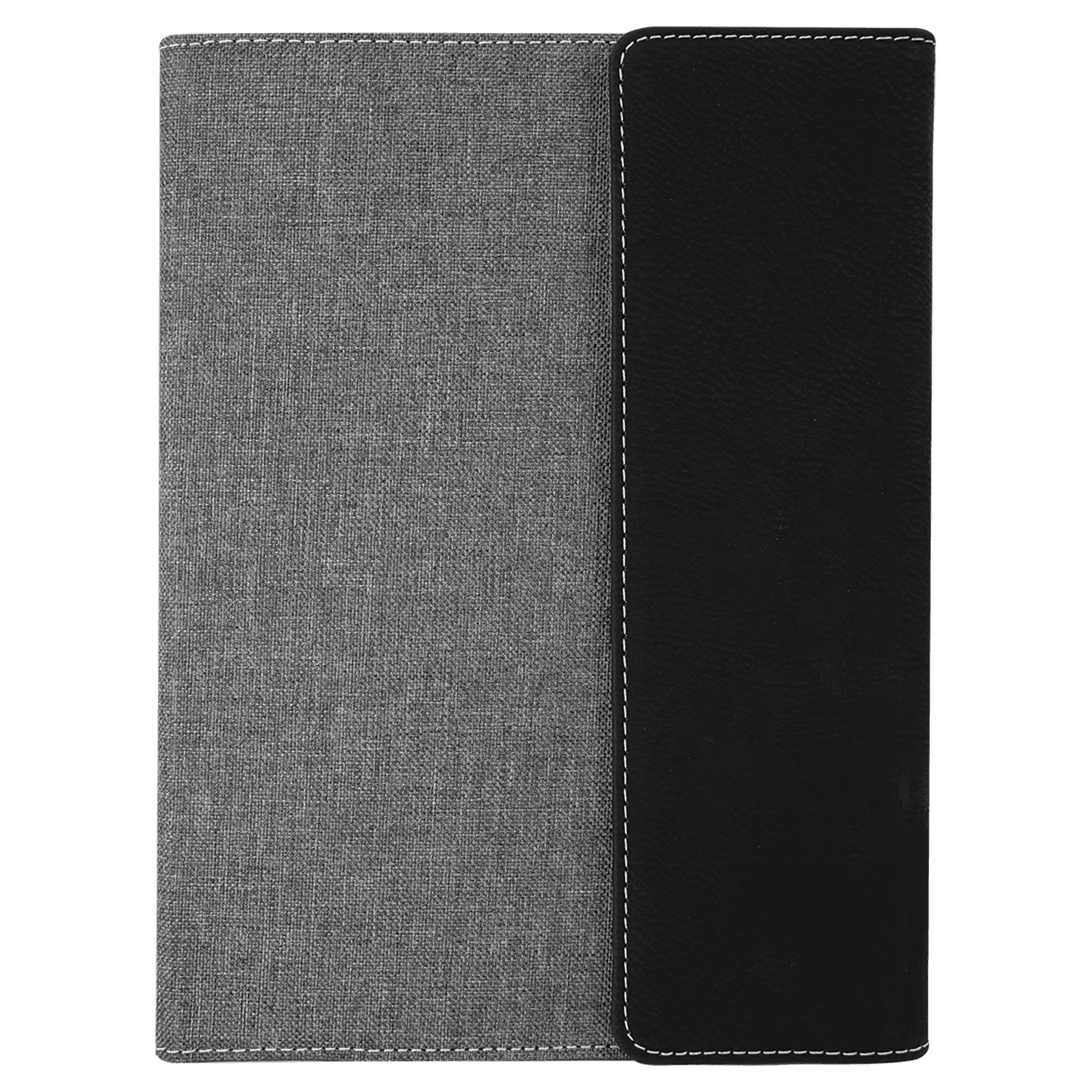 7x9 black silver leatherette gray canvas portfolio blank