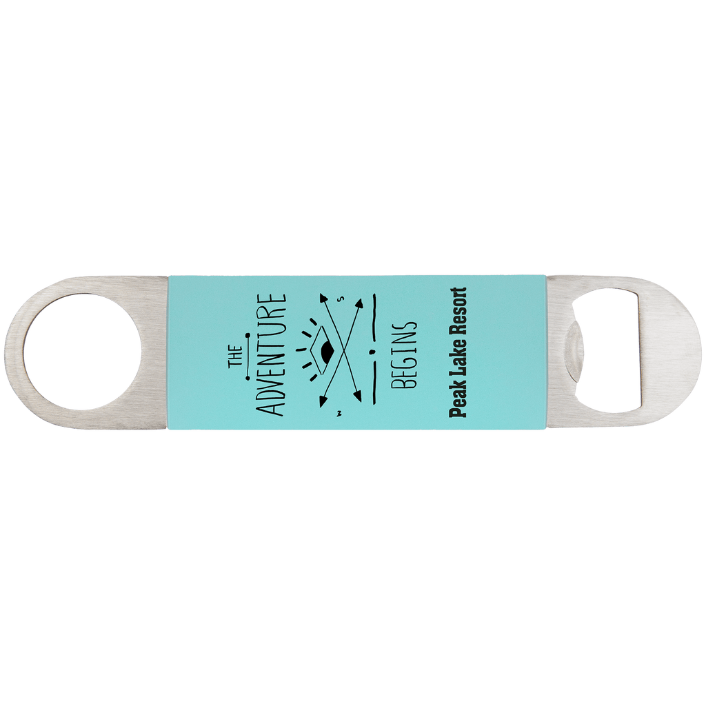 Teal Black 1 1/2" x 7" Bottle Opener with Silicone Grip