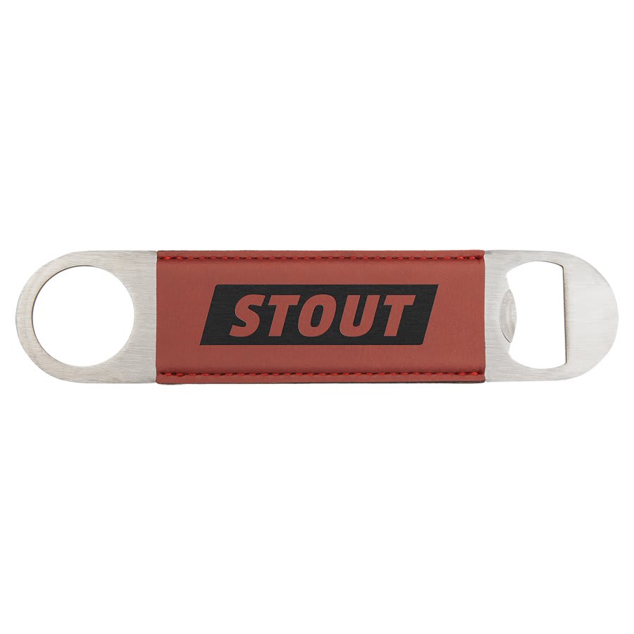 Rose 1 1/2" x 7" Laserable Leatherette Bottle Opener