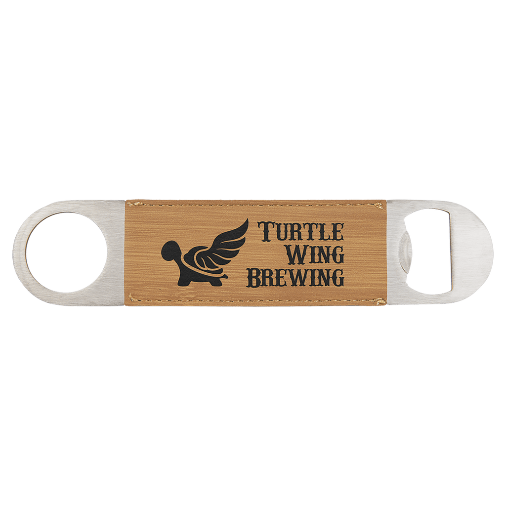 Bamboo 1 1/2" x 7" Laserable Leatherette Bottle Opener