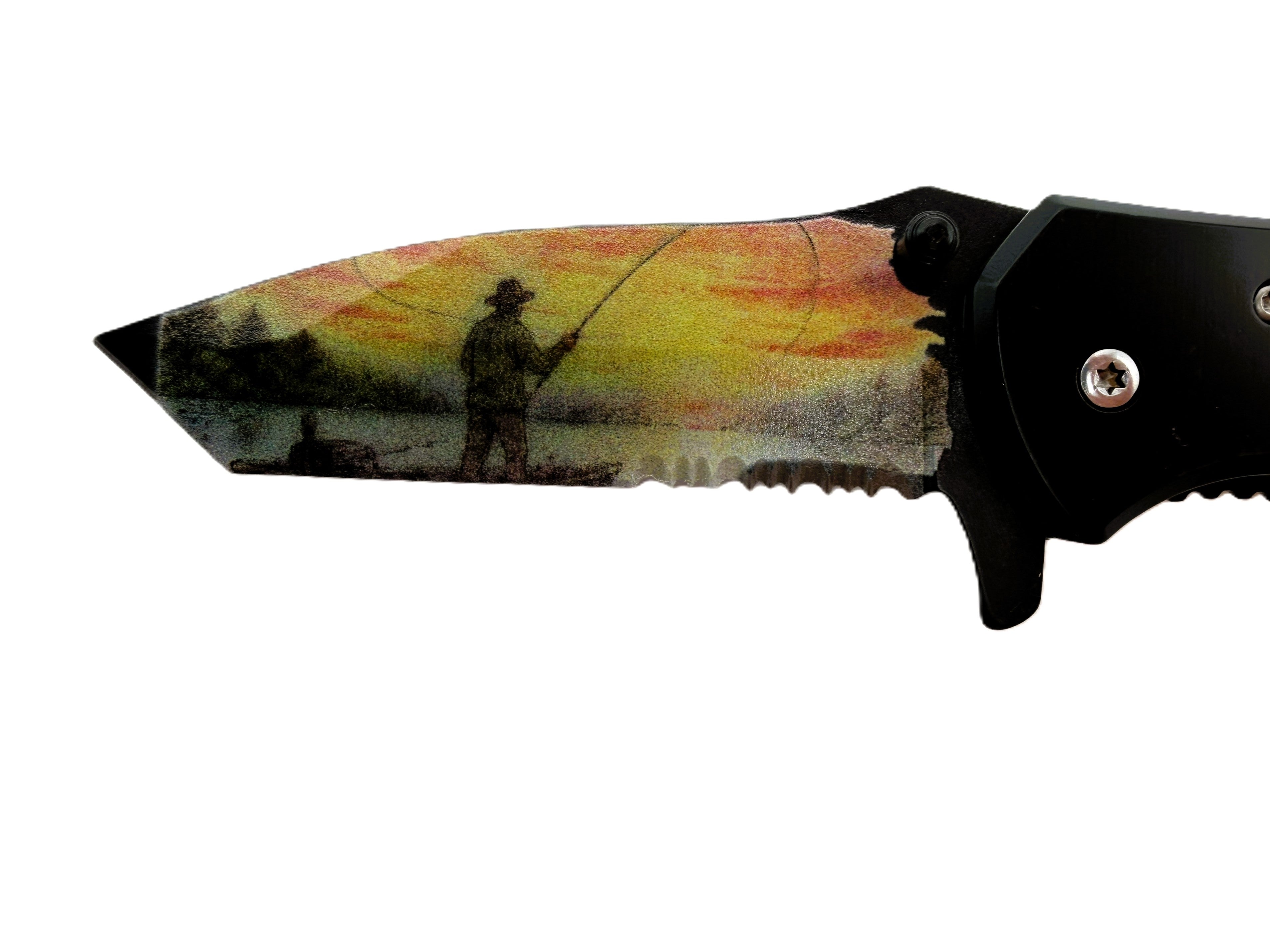 Sunset. Cast. Repeat. Fishing UV Printed Pocket Knife, Spring-Assisted Multi-Tool Knife, Fisherman Gift, C3DLW Field & Timber Collection™
