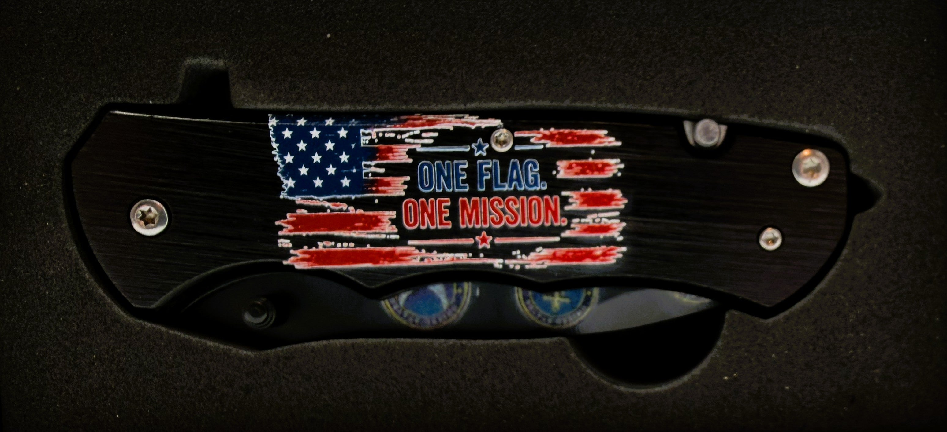 One Flag. One Mission. All Six Armed Forces Branches UV Printed Pocket Knife, Spring-Assisted Multi-Tool Knife, Veteran & Military Gift, C3DLW American Legacy Series™