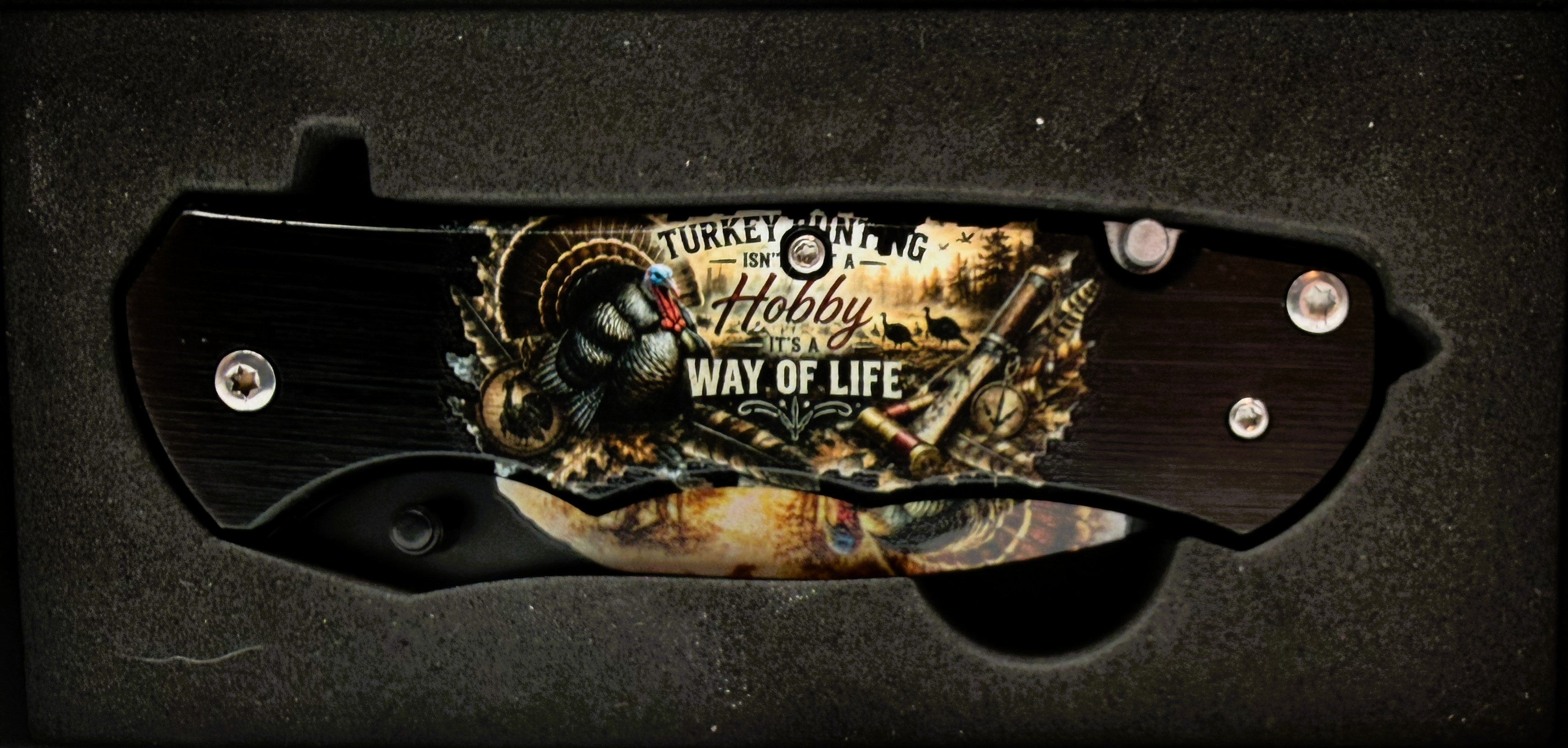 Turkey Hunting Isn't a Hobby, It's a Way of Life. Wild Turkey UV Printed Pocket Knife, Spring-Assisted Multi-Tool Knife, Turkey Hunter Gift, C3DLW Field & Timber Collection™