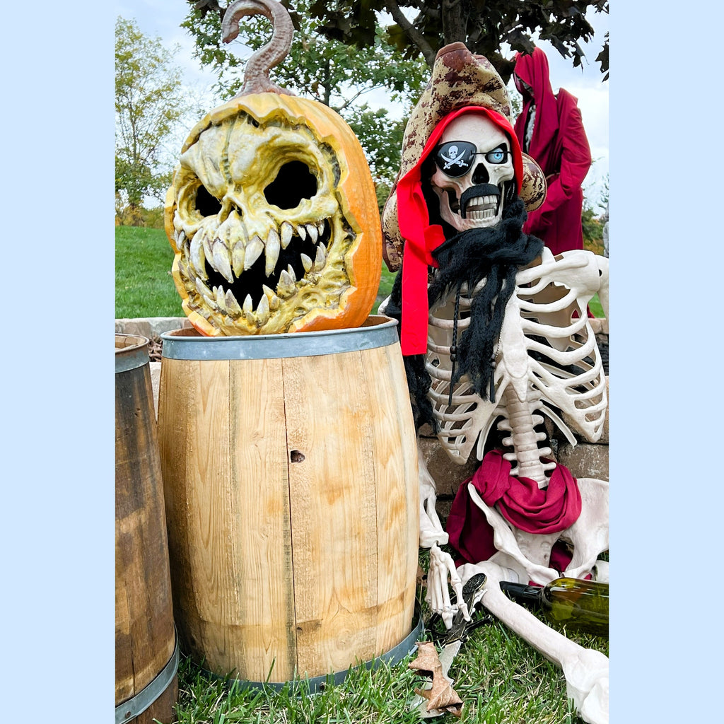 3D Printed Scary Flesh Face Halloween Pumpkin Decoration