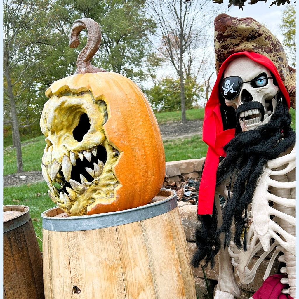 3D Printed Scary Flesh Face Halloween Pumpkin Decoration