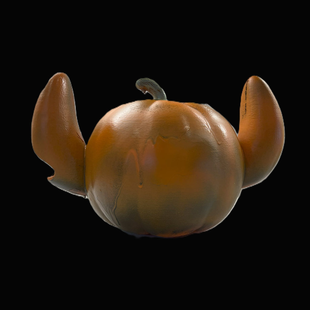 Halloween Pumpkin Decoration with Big Ears, Orange with Red LED Light