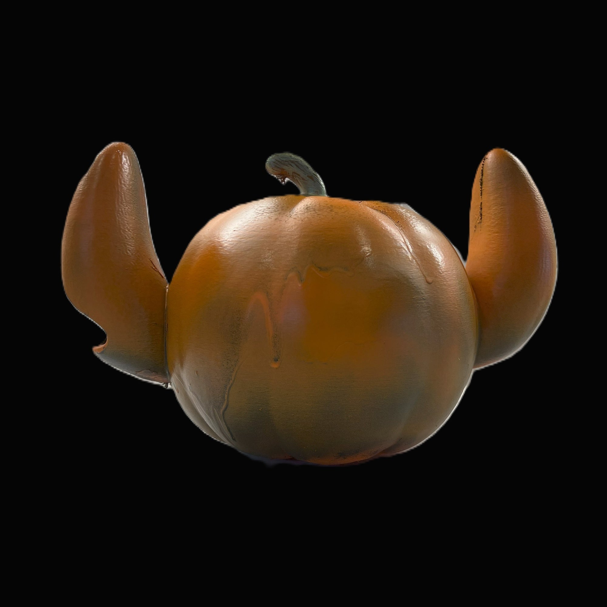 Halloween Pumpkin Decoration with Big Ears, Orange with Red LED Light