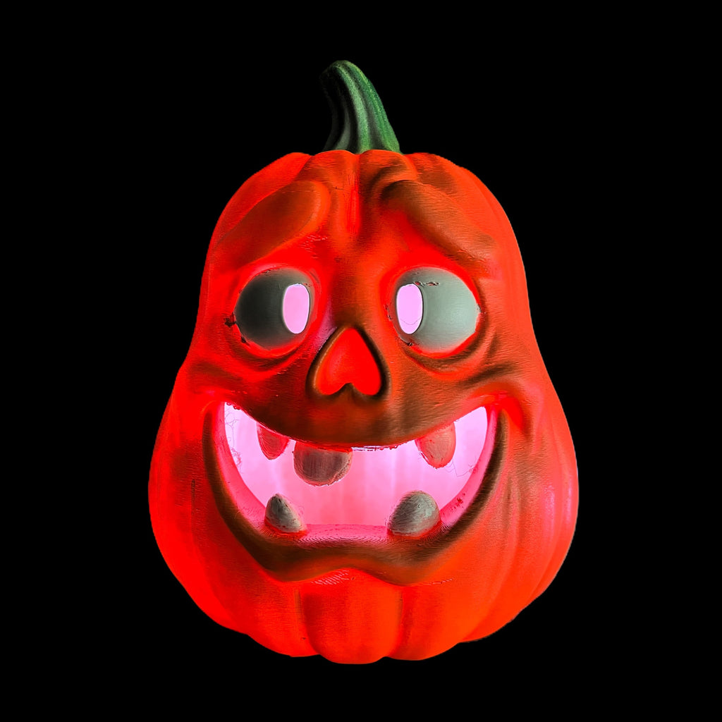 LED Halloween Pumpkin Decoration, Multicolor Light, Brown PLA Plastic