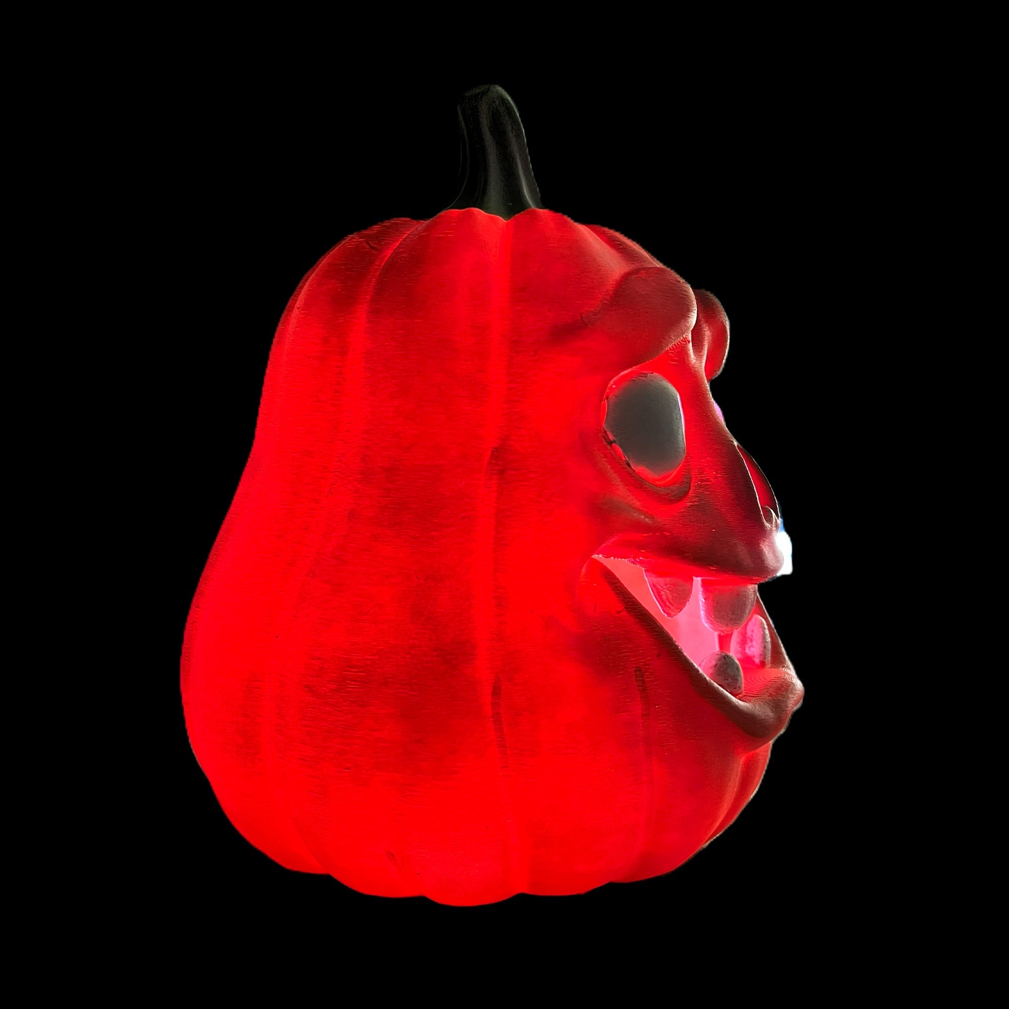 LED Halloween Pumpkin Decoration, Multicolor Light, Brown PLA Plastic