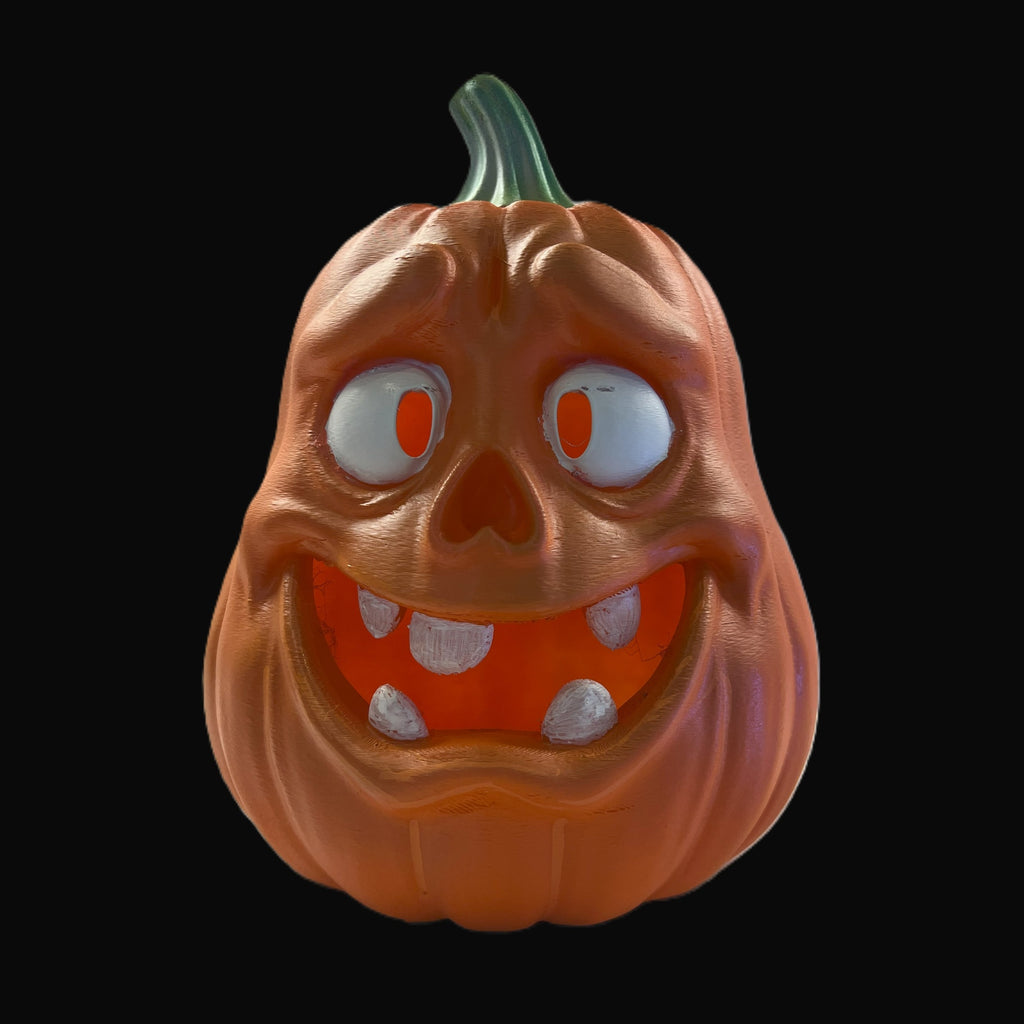 LED Halloween Pumpkin Decoration, Multicolor Light, Brown PLA Plastic