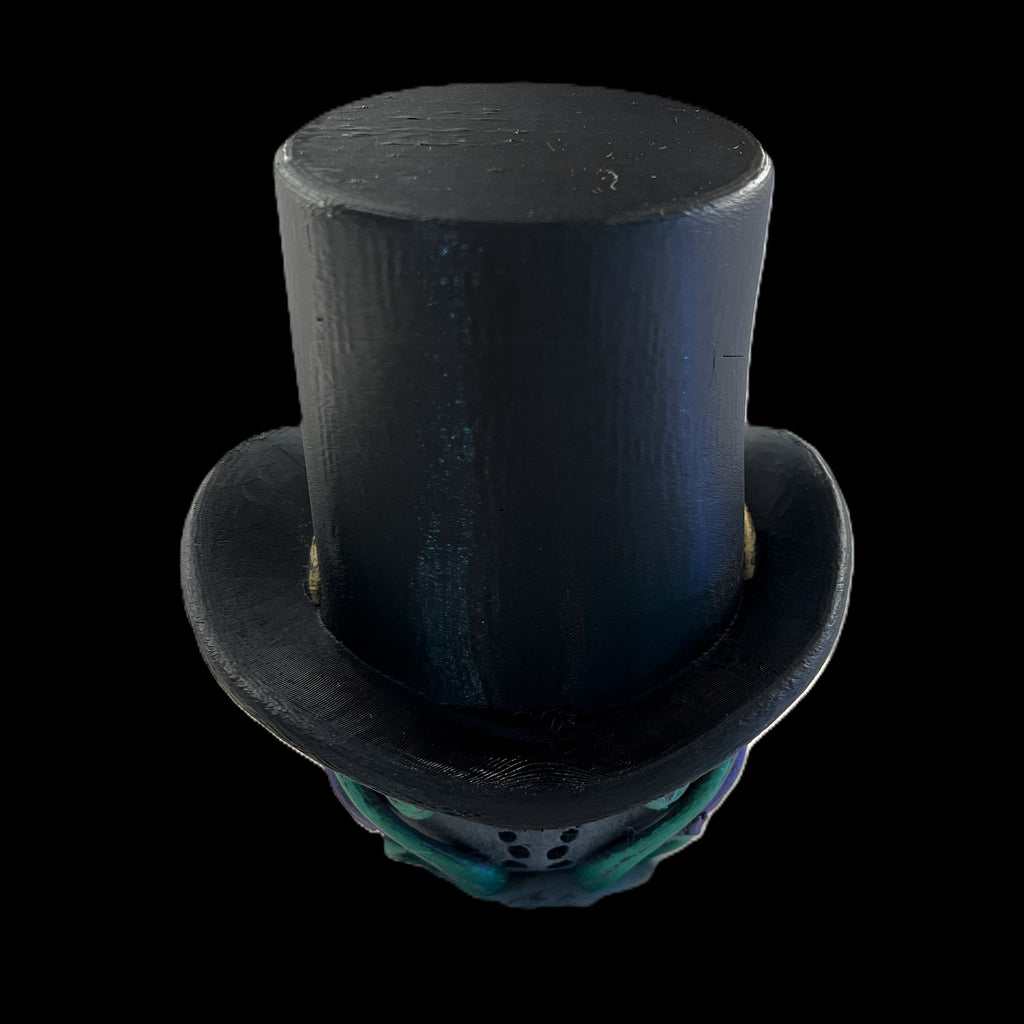 LED Skull Halloween Decoration, Black with Top Hat