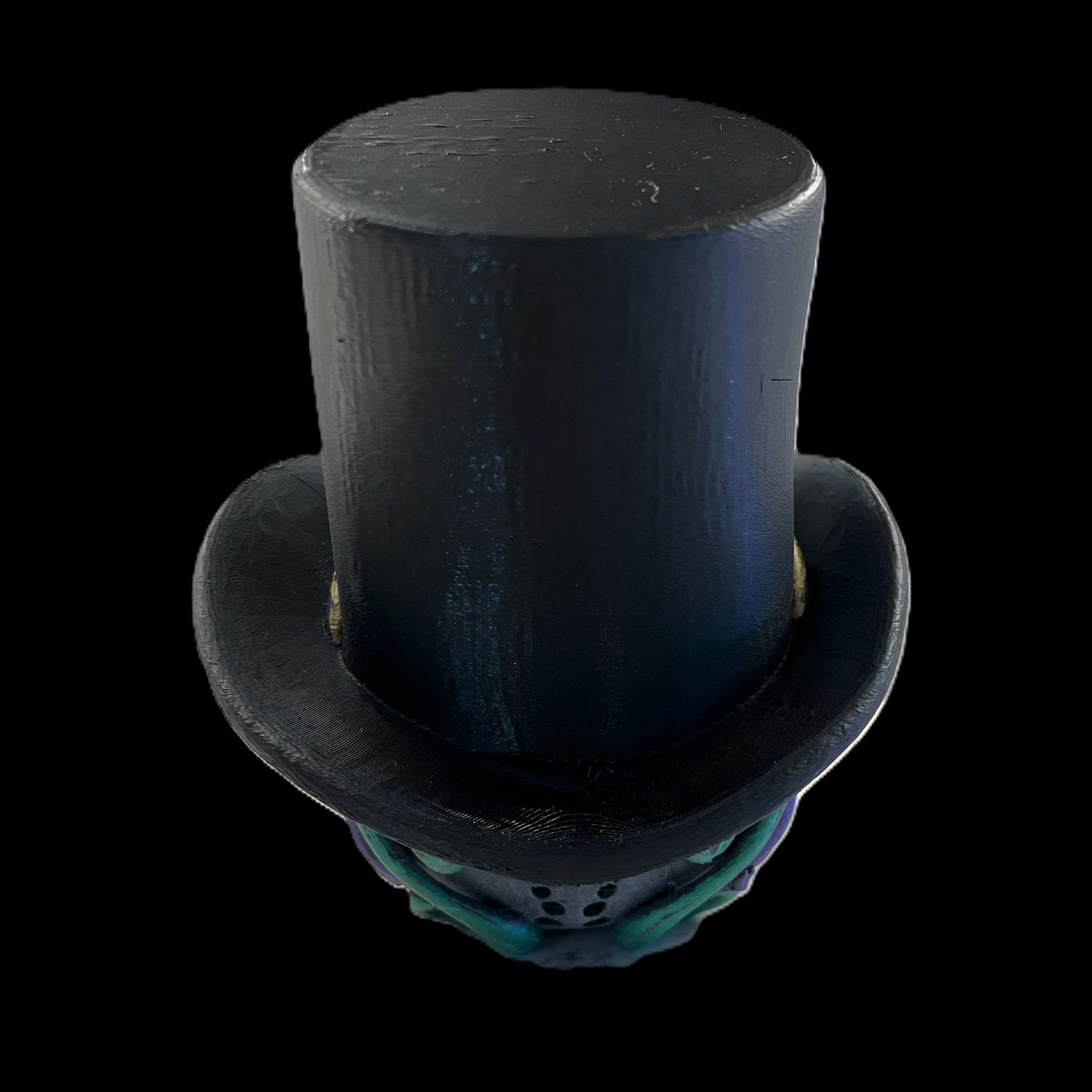 LED Skull Halloween Decoration, Black with Top Hat