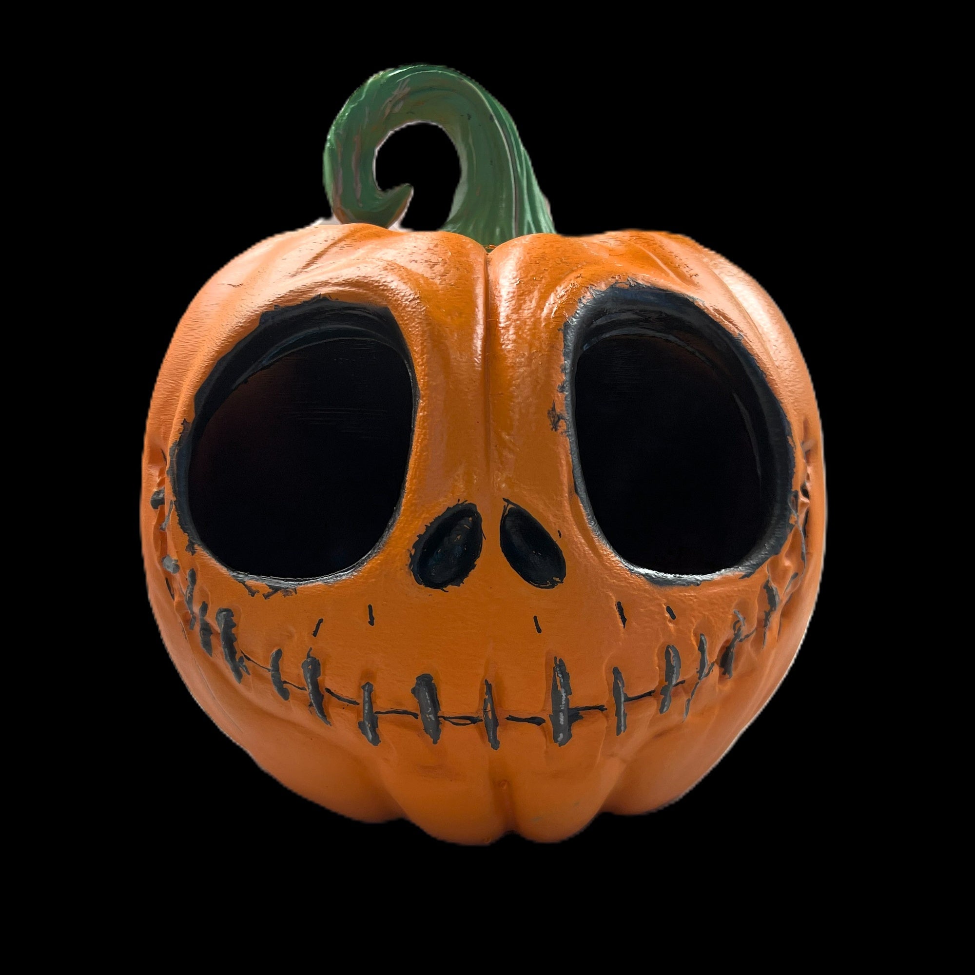 Halloween LED Pumpkin Decoration, Orange Spooky Big-Eyed Design, Stitch Mouth
