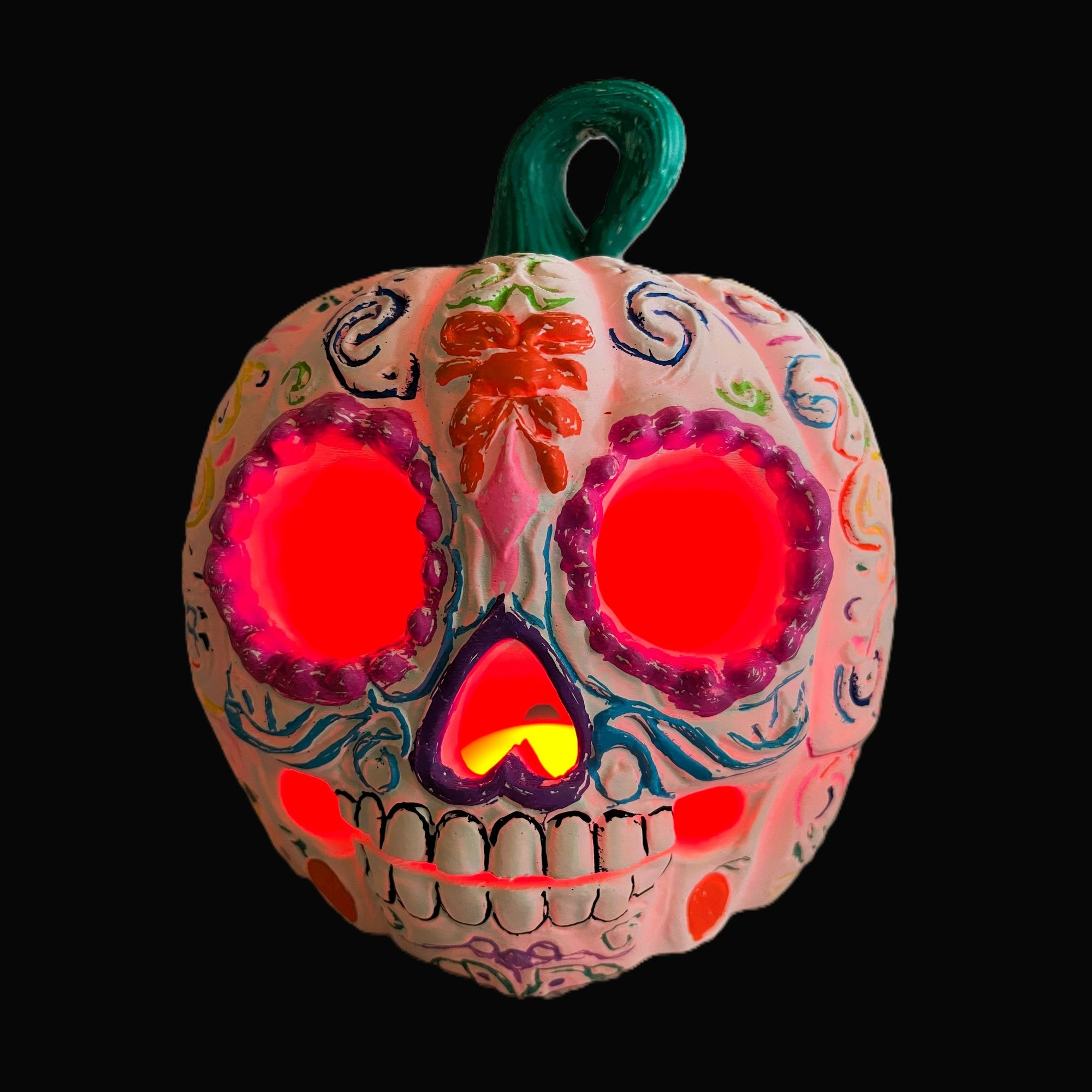 3D Printed Day of the Dead Pumpkin Decoration