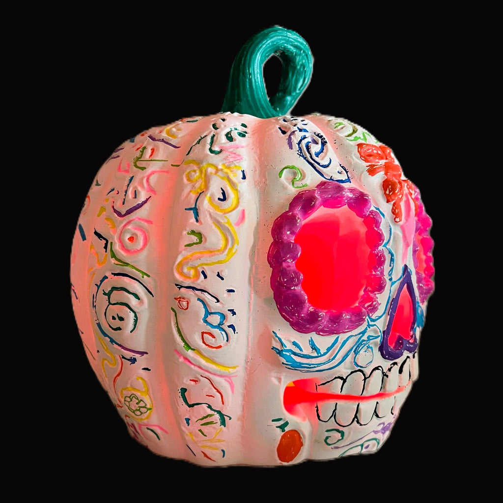 3D Printed Day of the Dead Pumpkin Decoration