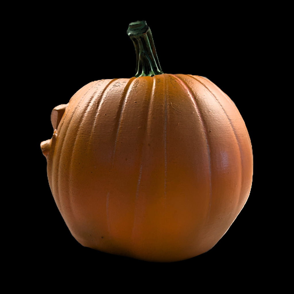 3D Printed Evil Grin Halloween Pumpkin Decoration – Orange & Green