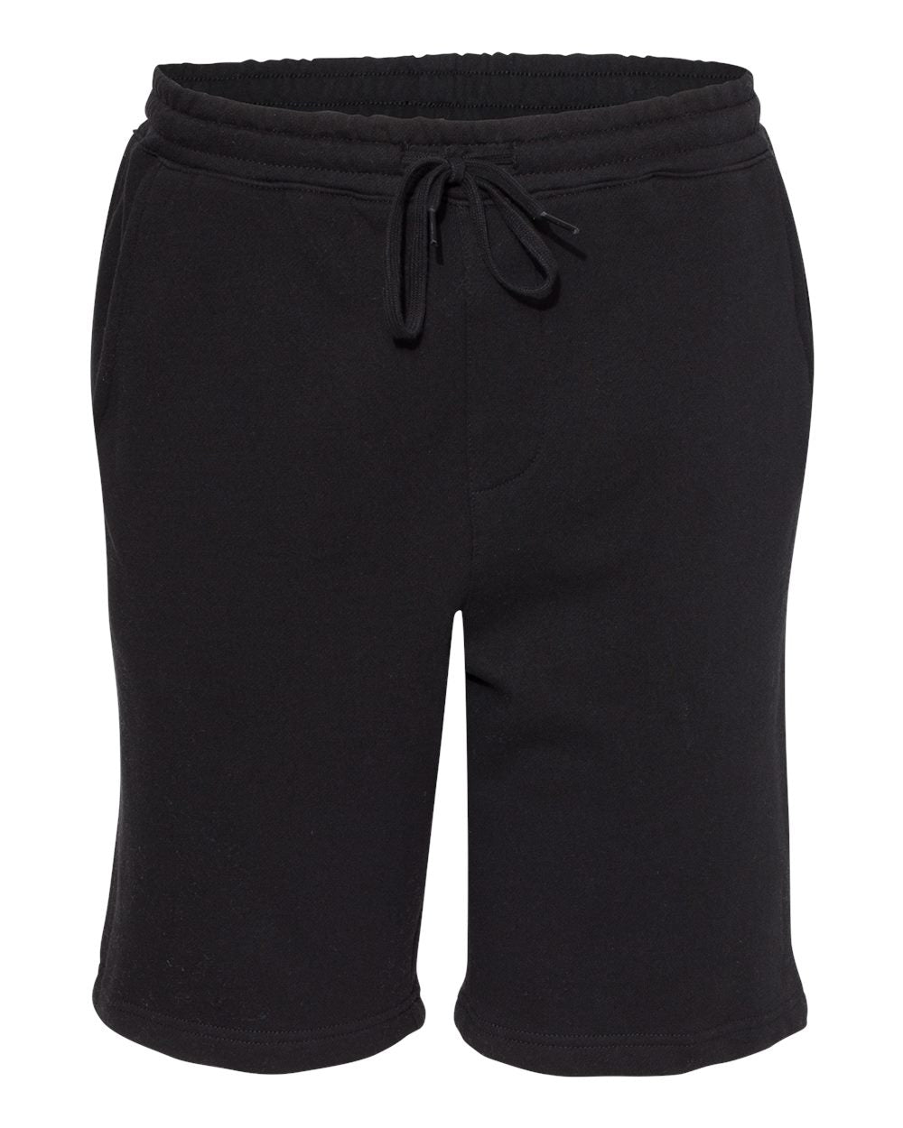 Independent Trading Co IND20SRT black midweight sweatshort blank on white background