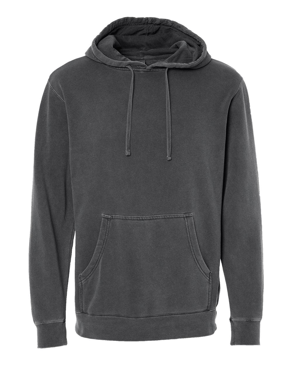 Independent Trading Co PRM4500 pigment black pullover hoodie blank on white background