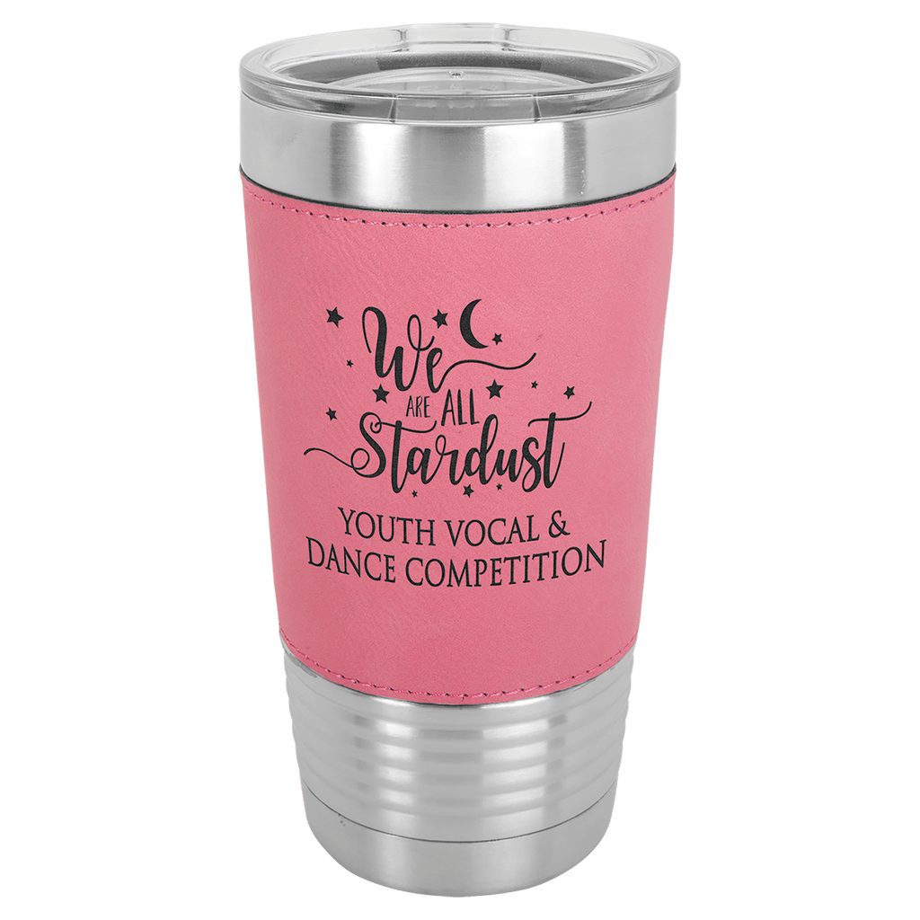Pink Polar Camel 20 oz. Laserable Leatherette Tumbler with Clear Lid