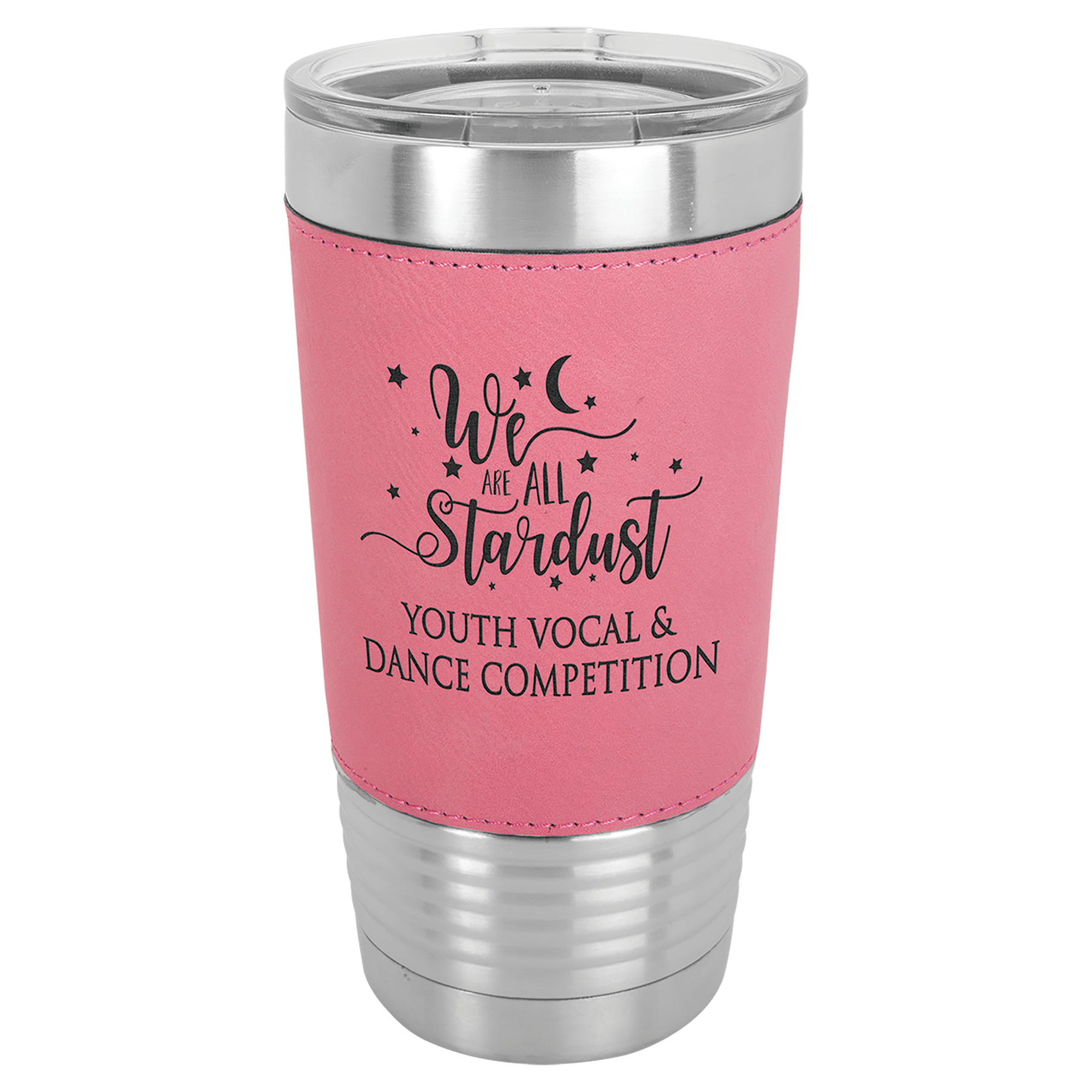 Pink Polar Camel 20 oz. Laserable Leatherette Tumbler with Clear Lid