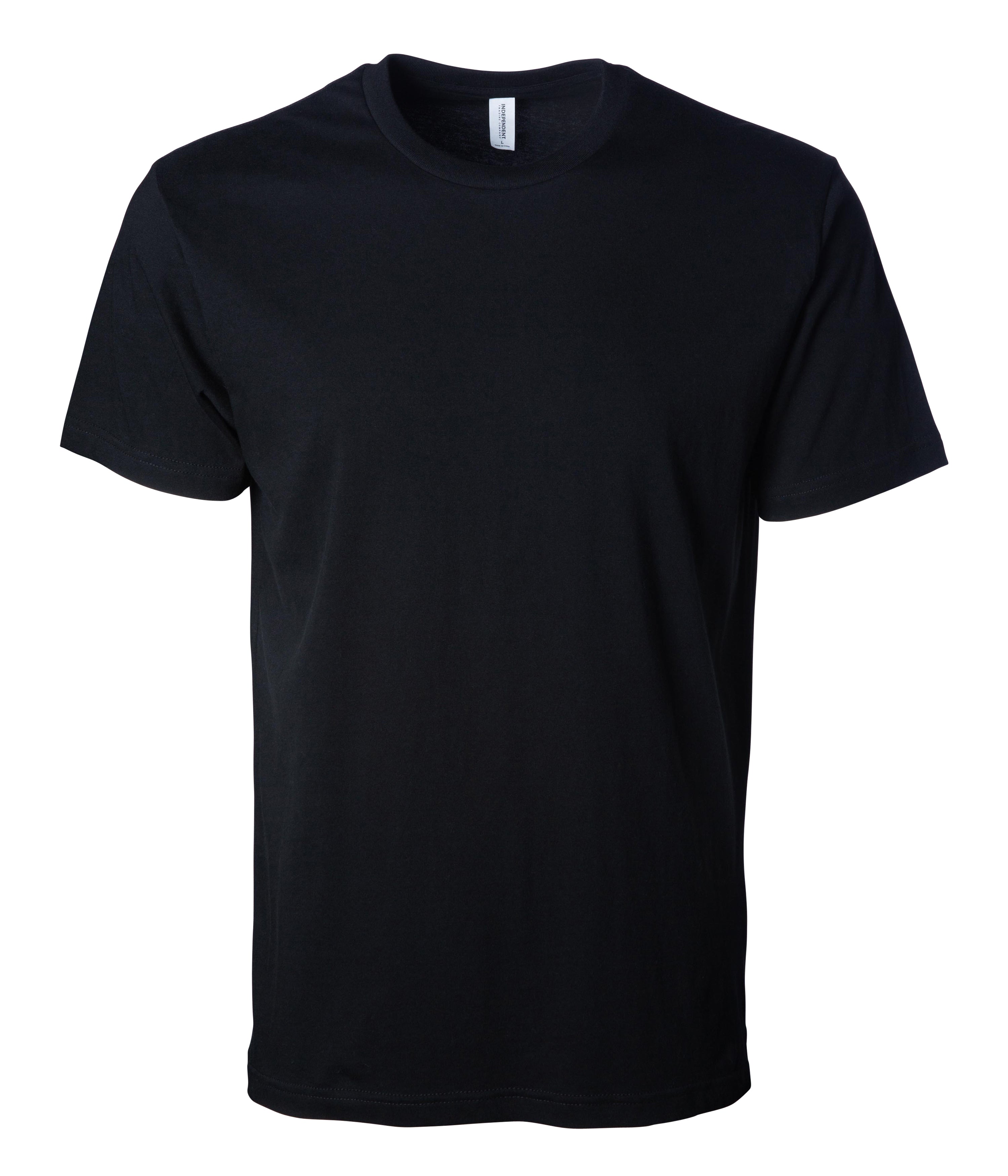 Independent Trading Co PRM180PT black premium short sleeve t-shirt blank on white background