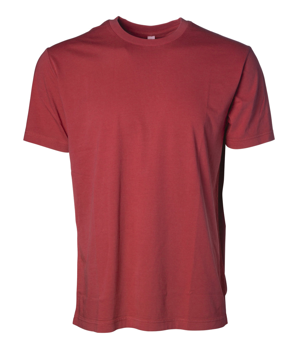 Independent Trading Co PRM180PT Pigment Red premium short sleeve t-shirt blank on white background
