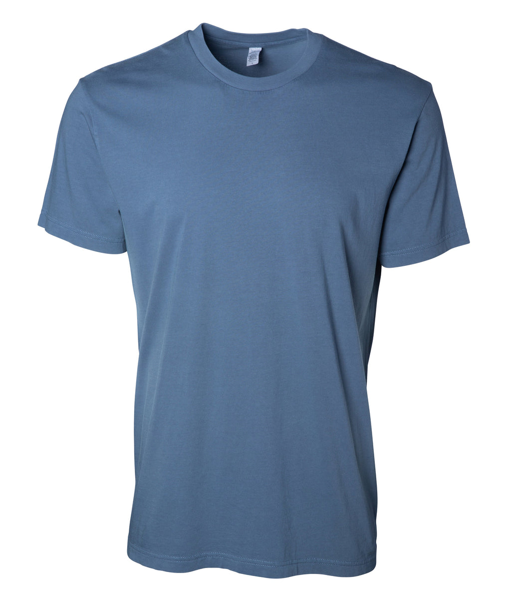 Independent Trading Co PRM180PT Pigment Slate Blue premium short sleeve t-shirt blank on white background