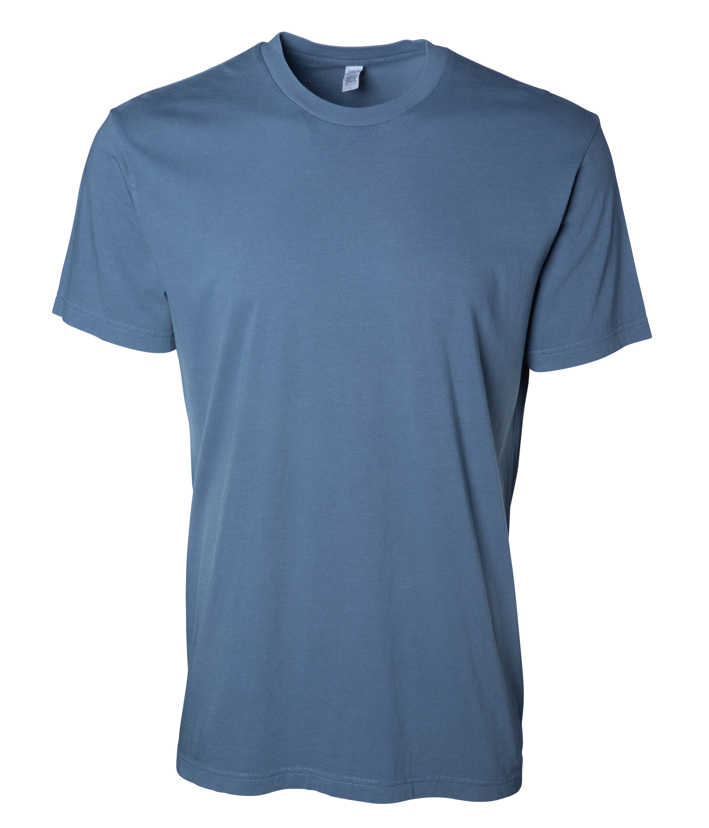 Independent Trading Co PRM180PT Pigment Slate Blue premium short sleeve t-shirt blank on white background