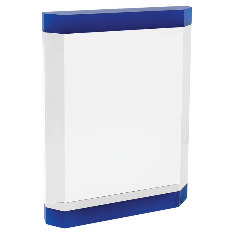 Blue Acrylic Shield Award - Custom