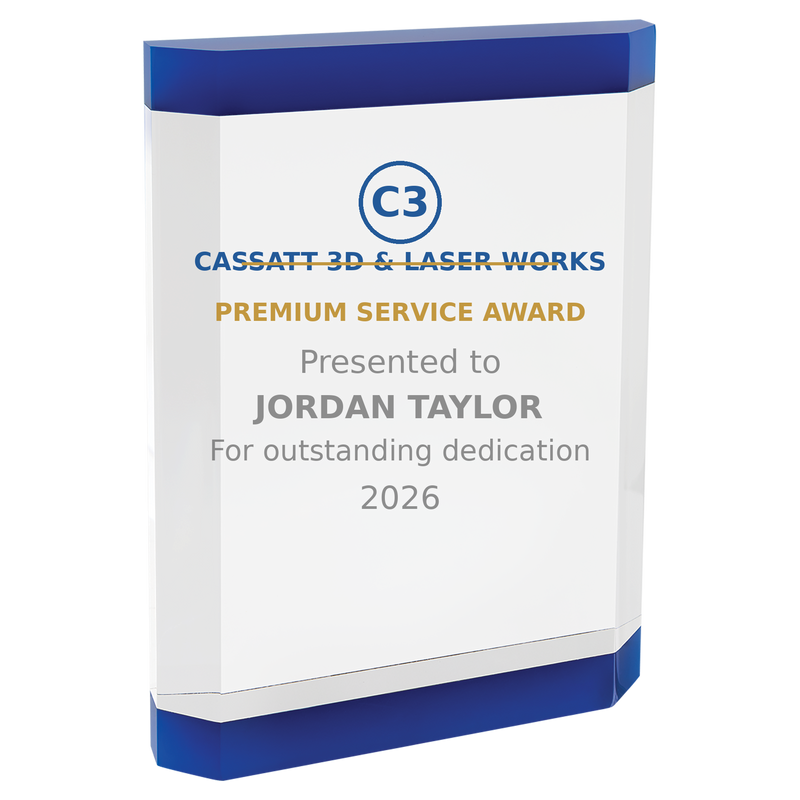 Blue Acrylic Shield Award - Custom