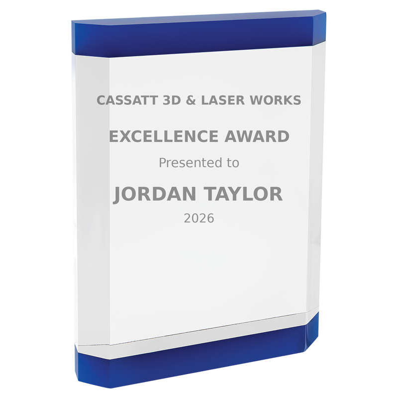 Blue Acrylic Shield Award - Custom