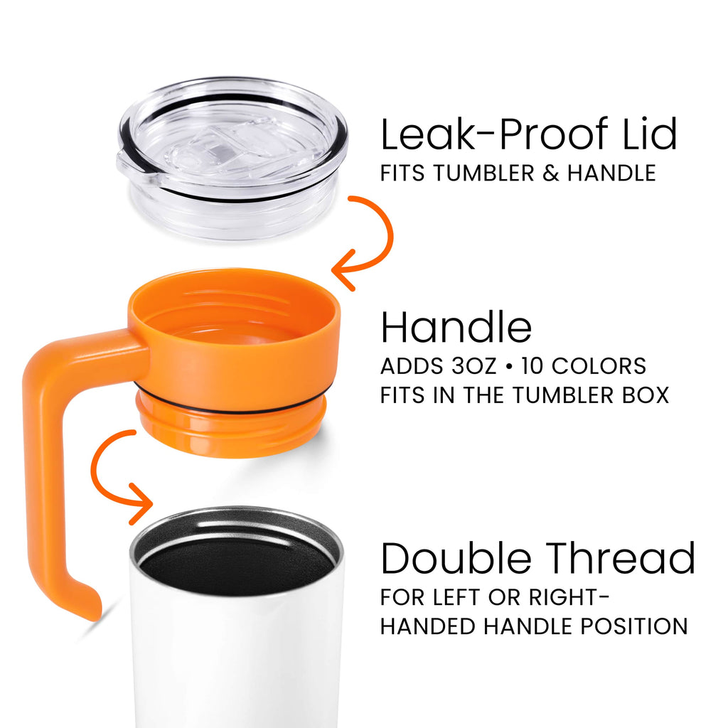 Twist-on tumbler handle upgrade design