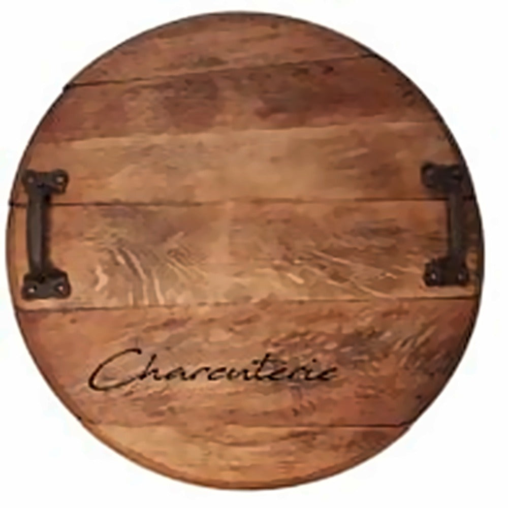 Wine Barrel Head Tray with Scripts - Custom