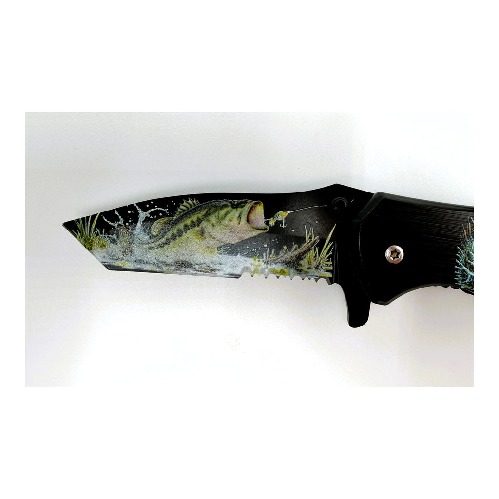 Basshole. Steals Lures & Breaks Hearts Bass Fishing UV Printed Pocket Knife, Spring-Assisted Multi-Tool Knife, Fisherman Gift, C3DLW Field & Timber Collection™