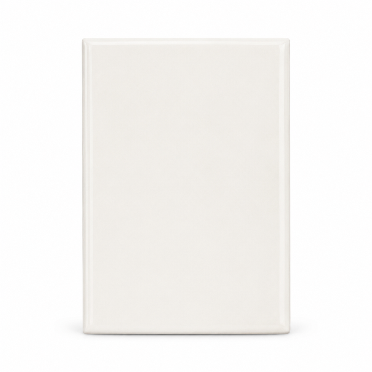 Blank rectangular ceramic magnet on white background