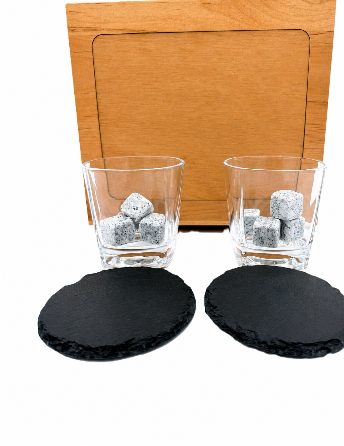 Blank slate coaster gift set ready for customization