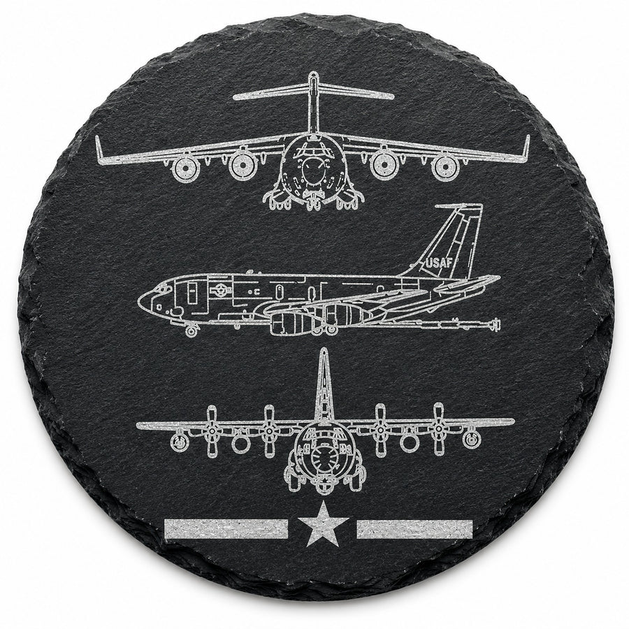 Personalized Engraved Slate Coaster Set