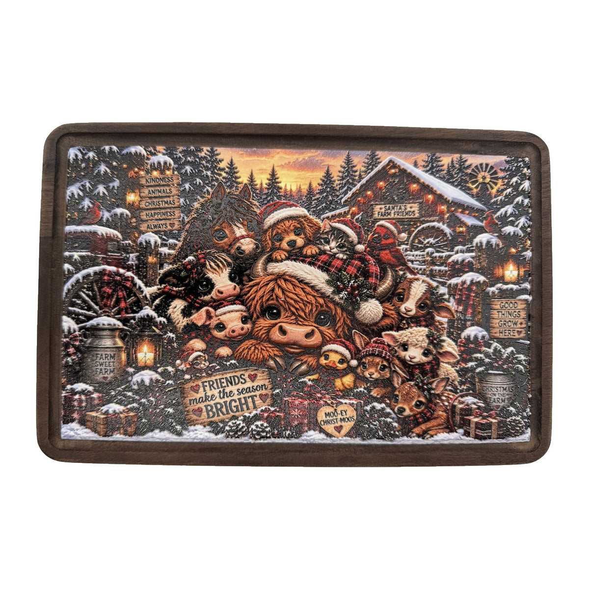 Highland Cow Friends Make the Season Bright Board