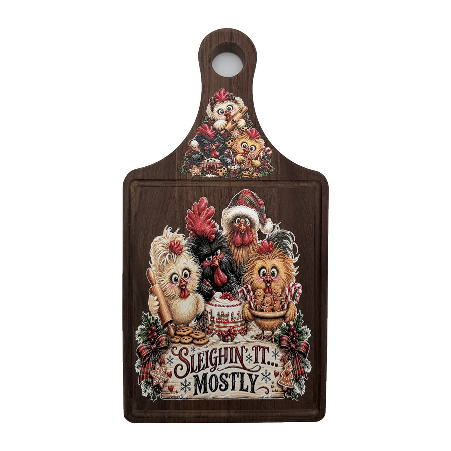 Sleighin' It Mostly Christmas Chicken Board