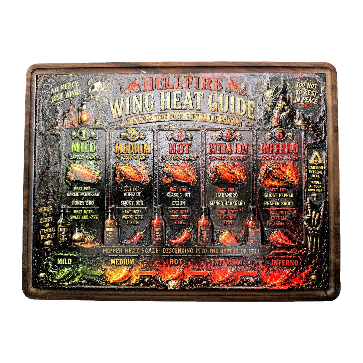 Hellfire Wing Heat Guide Decorative Kitchen Board